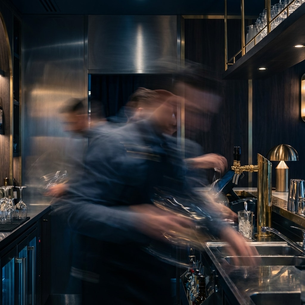 Atmospheric luxury bar setting
